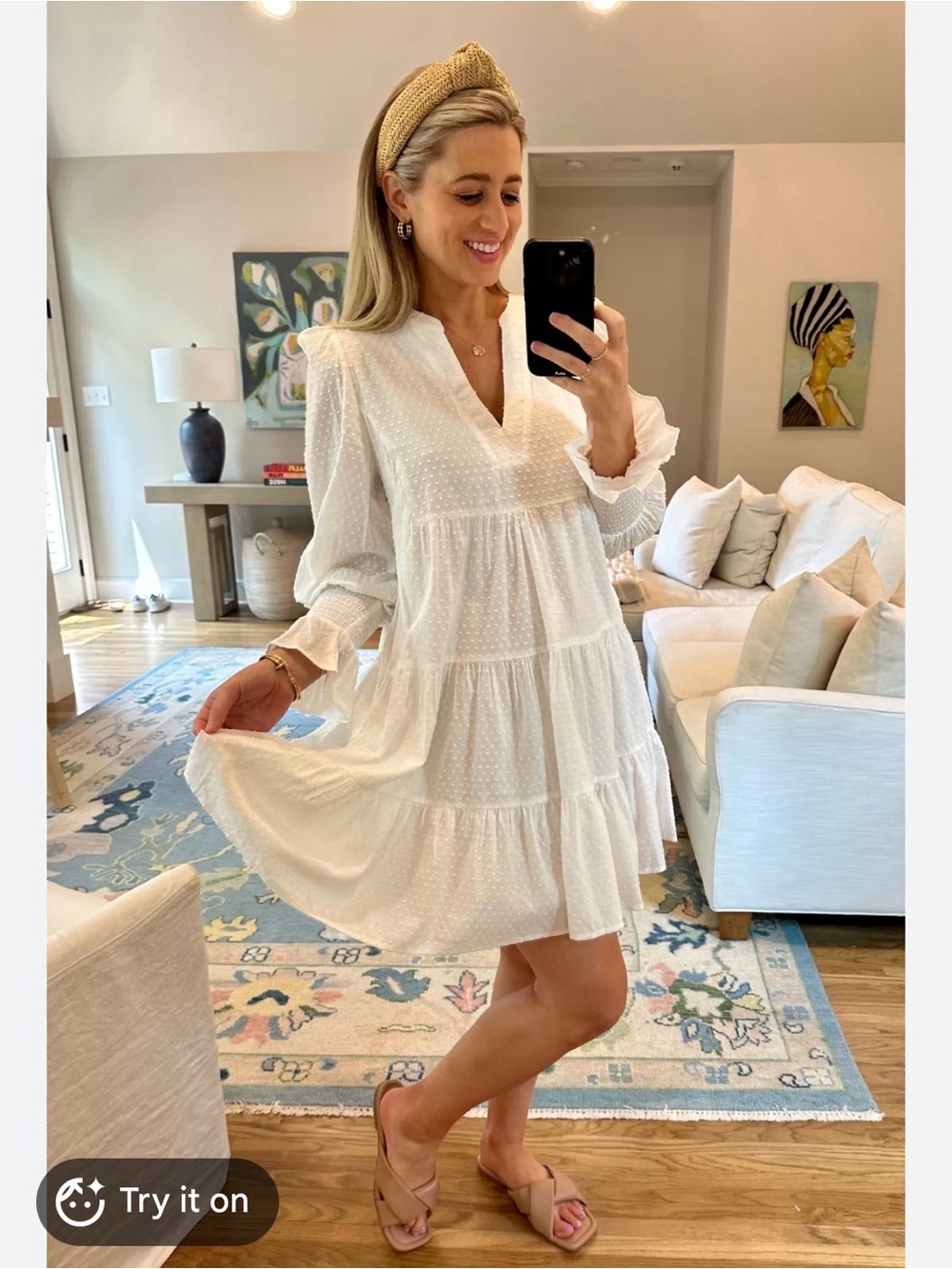 Tuckernuck Swiss Dot Kenzo Tier Dress White Small
